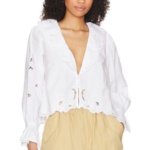 COPY - Free People Maisie Cutwork Top in Ivory